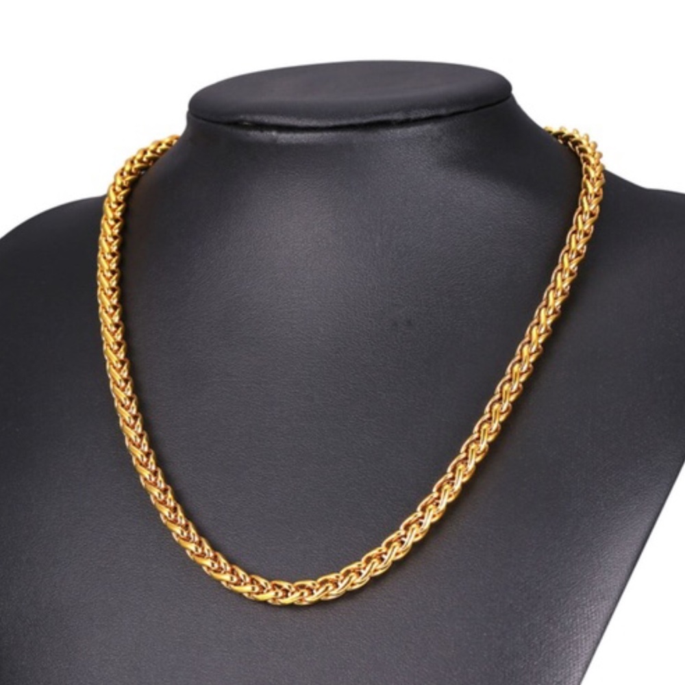 New 9mm 18k gold plated chain